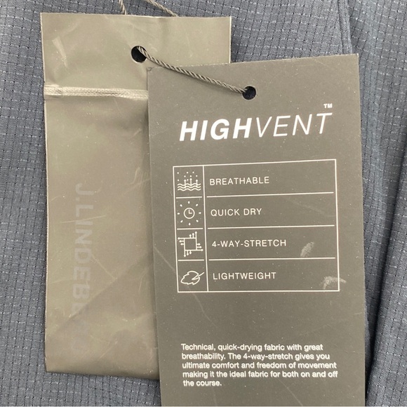 J. Lindeberg Blue Flat Front High Vent Golf Shorts JL Navy Blue Size 34” NWT - Picture 6 of 10